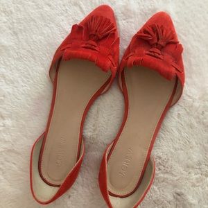 Red Jcrew flats with tassel. Size 7.5.